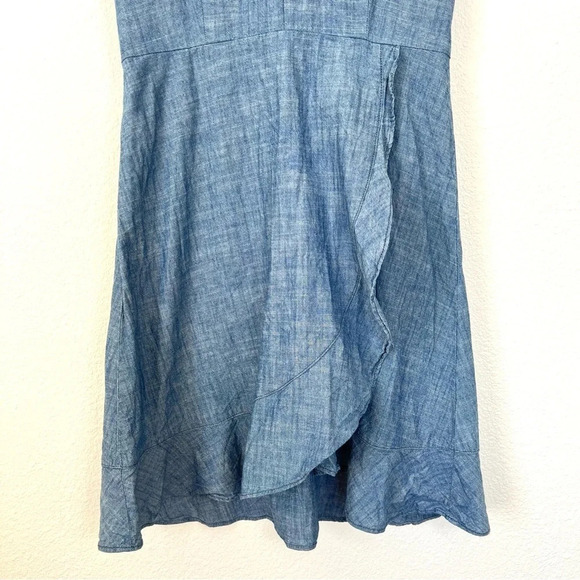 J. Crew Factory Chambray Wrap Dress Size 4 - Picture 7 of 15